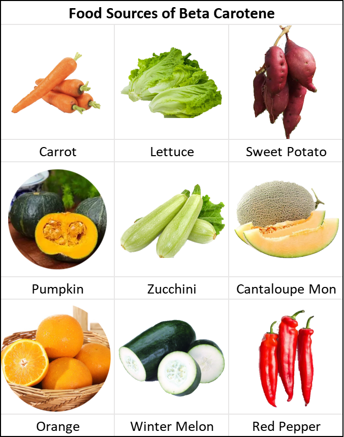 Food Sources of Beta Carotene